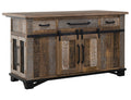 Loft 3 Drawer 6 Door Kitchen Island IFD6441KSL in Brown