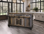 Loft 3 Drawer 6 Door Kitchen Island IFD6441KSL in Brown