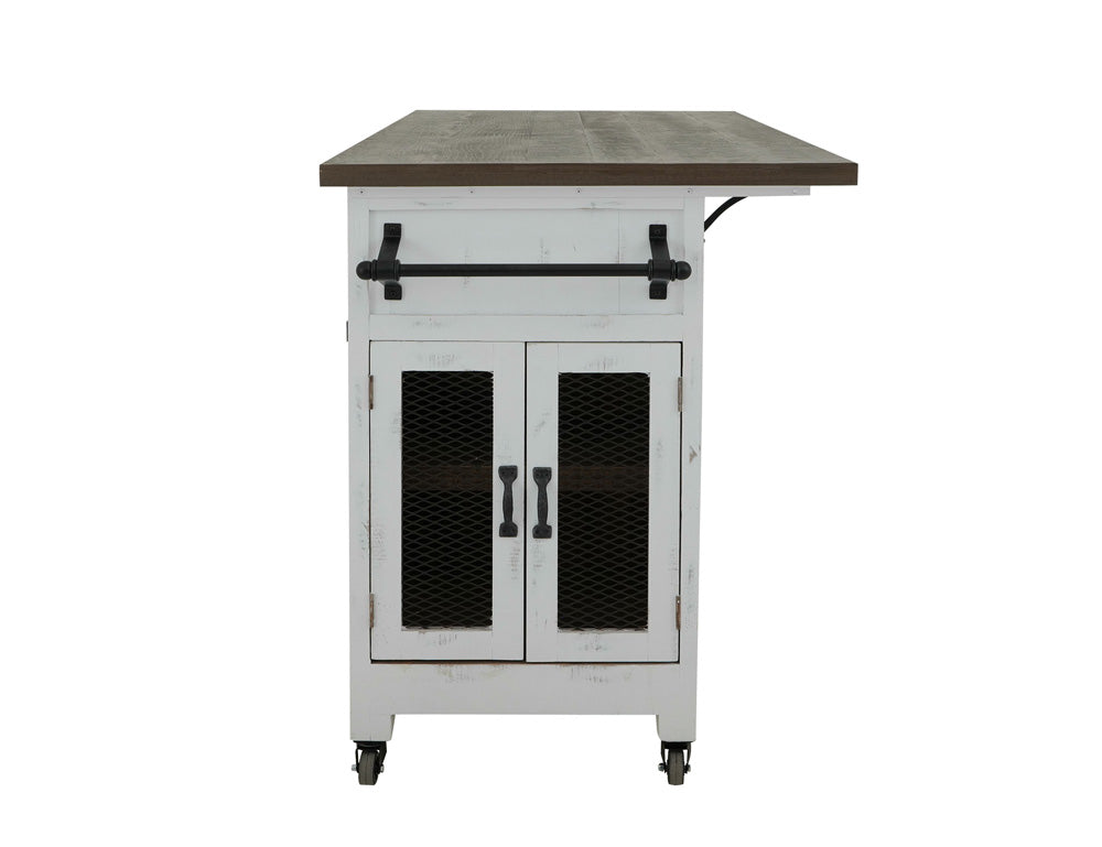 Pueblo 3 Drawer Kitchen Island IFD360ISLAND in White