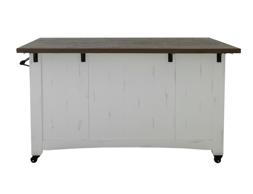 Pueblo 3 Drawer Kitchen Island IFD360ISLAND in White