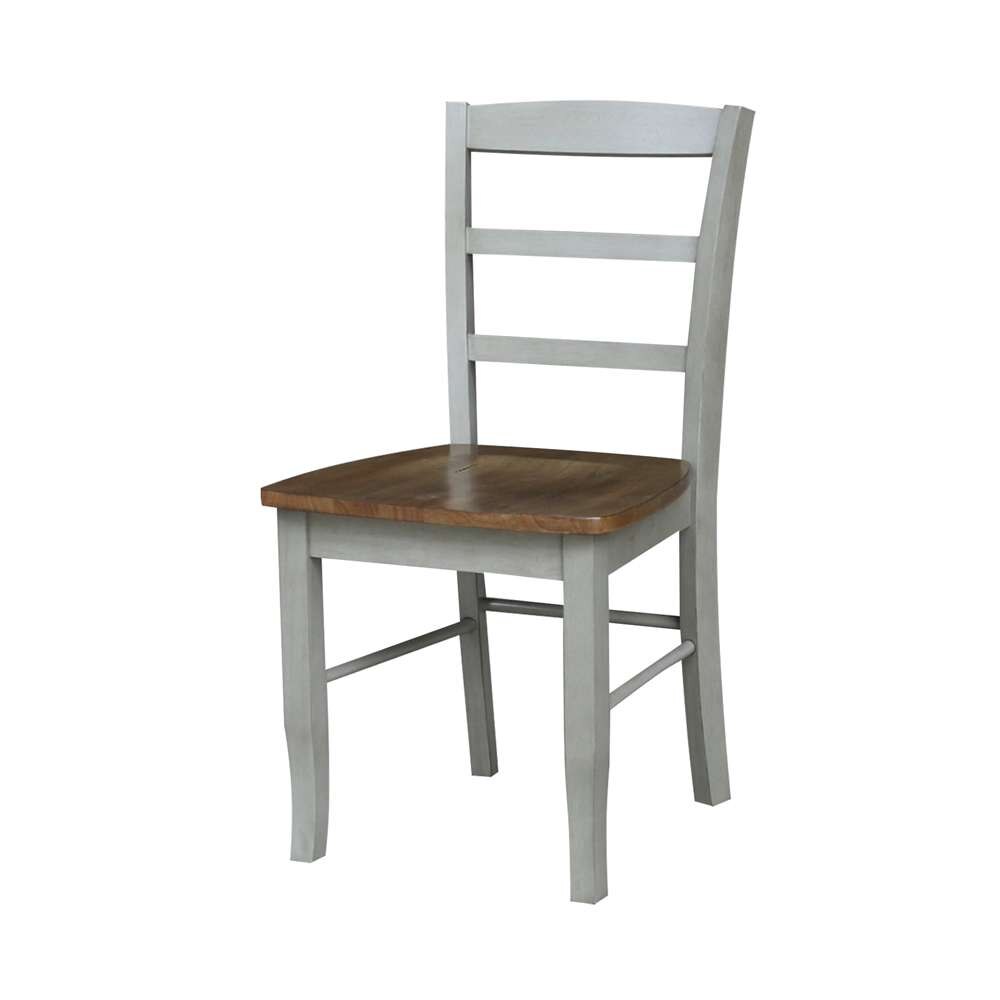 36in Round Extension Dining Table with 2 Chairs Hickory/Stone K41-36RXT-C2-2