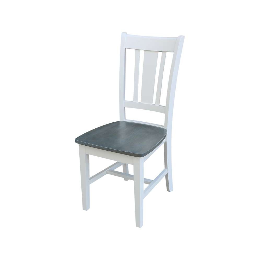 36in Round Extension Dining Table with 4 Chairs White/Heather Gray K05-36RXT-27B-C10-4