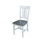 36in Round Extension Dining Table with 4 Chairs White/Heather Gray K05-36RXT-27B-C10-4