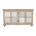 Adele 71in Hand Carved Solid Wood Four-Door Sideboard Cabinet 2358-71 in Sand