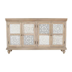 Adele 71in Hand Carved Solid Wood Four-Door Sideboard Cabinet 2358-71 in Sand