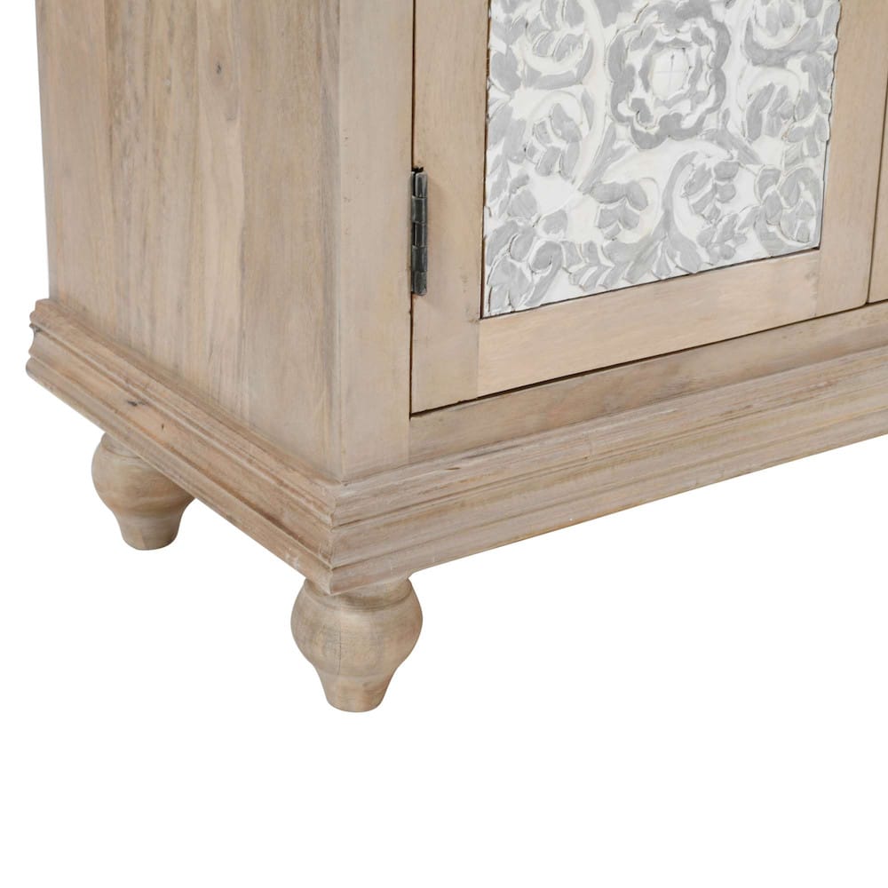 Adele 71in Hand Carved Solid Wood Four-Door Sideboard Cabinet 2358-71 in Sand