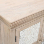 Adele 71in Hand Carved Solid Wood Four-Door Sideboard Cabinet 2358-71 in Sand