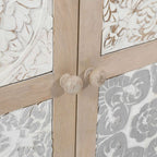 Adele 71in Hand Carved Solid Wood Four-Door Sideboard Cabinet 2358-71 in Sand