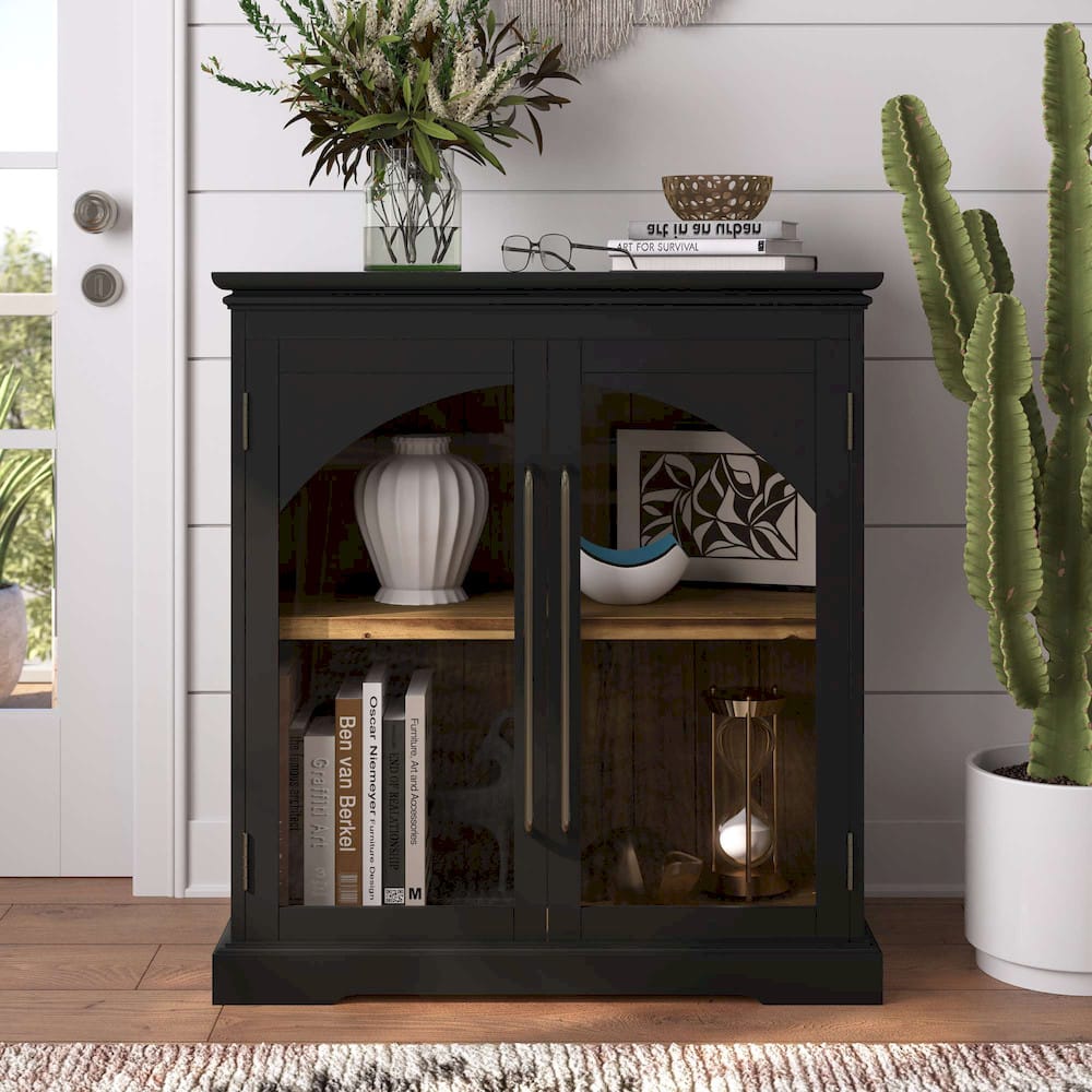 Archdale 33in Gothic Arch Accent Cabinet 2295-33 in Black
