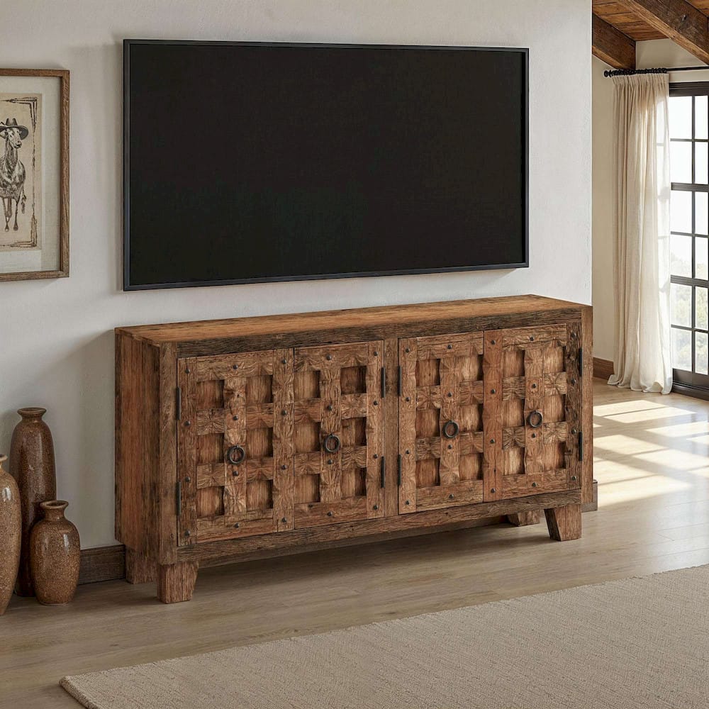 Colton 71in Accent Storage Cabinet Sideboard 2385-72 in Dark Brown