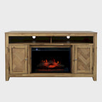 Fairview 60in Chevron Fireplace Console 2338-FP6032 in Bryce Light Brown