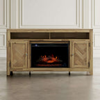 Fairview 60in Chevron Fireplace Console 2338-FP6032 in Bryce Light Brown