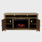 Fairview 60in Chevron Fireplace Console 2338-FP6032 in Bryce Light Brown