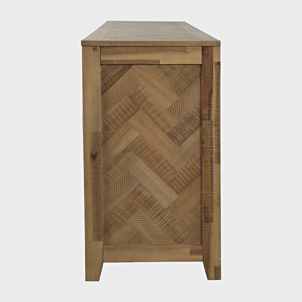 Fairview 60in Chevron Fireplace Console 2338-FP6032 in Bryce Light Brown