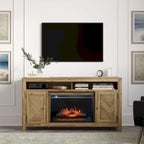 Fairview 60in Chevron Fireplace Console 2338-FP6032 in Bryce Light Brown