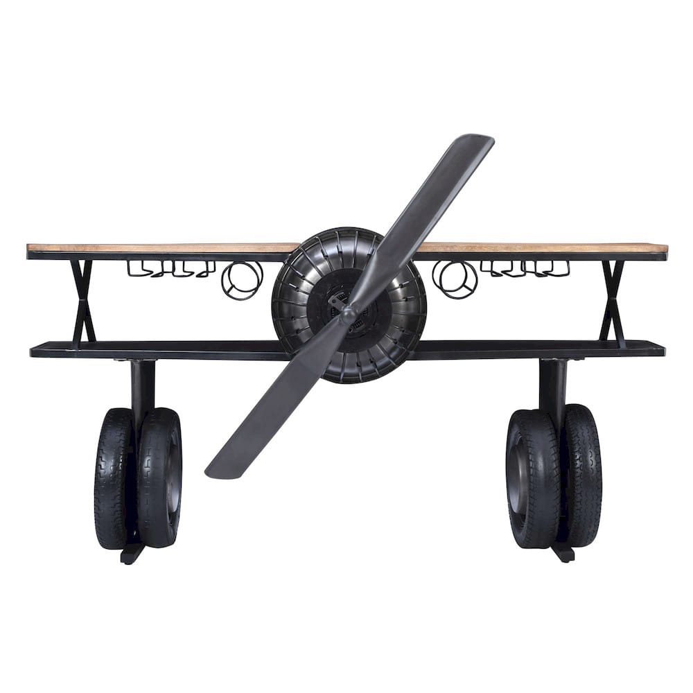 Maverick 72in Airplane Bar Console Table Gunmetal Grey 2323-MAVERICK
