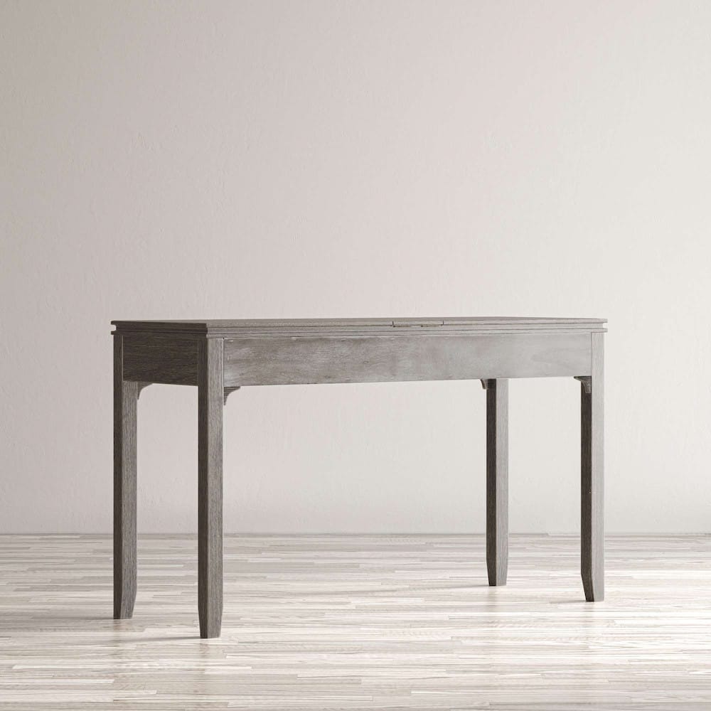 Jofran Gramercy Chevron Three Drawer USB Charging Desk in Platinum