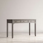 Jofran Gramercy Chevron Three Drawer USB Charging Desk in Platinum