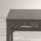 Jofran Gramercy Chevron Three Drawer USB Charging Desk in Platinum