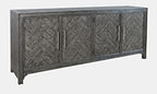 Gramercy 79in 4 Door Accent Cabinet 1356-79 in Platinum
