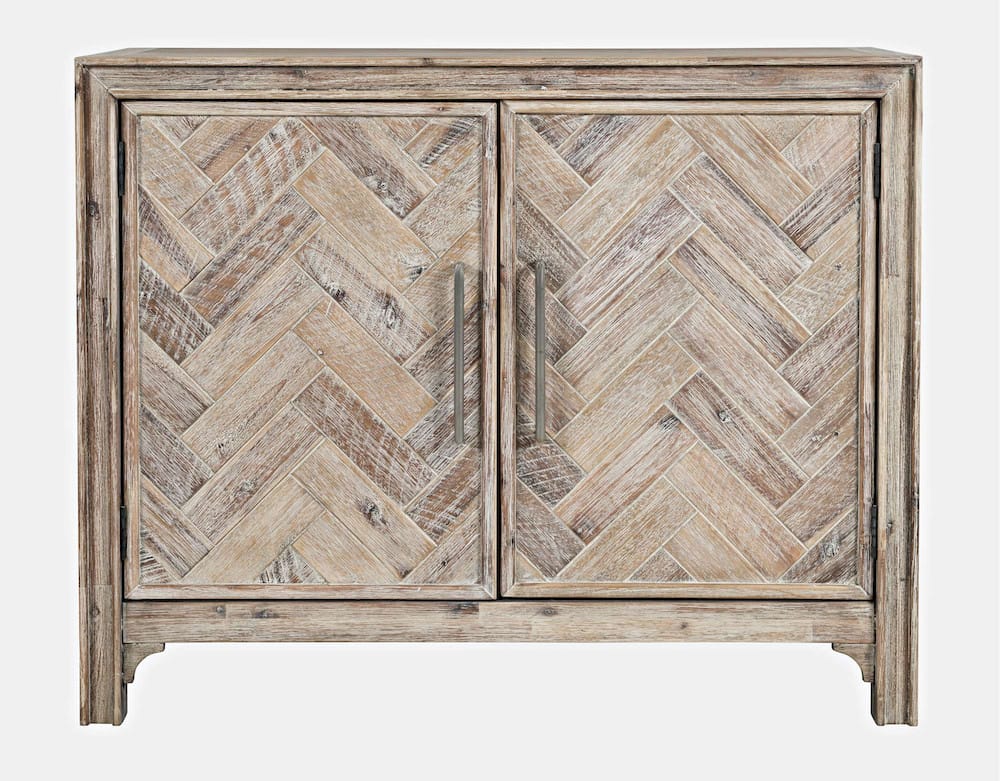 Gramercy Chevron Two Door Accent Chest 2156-40 in Grey Wash