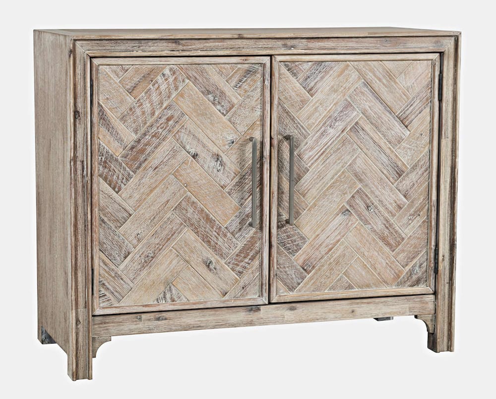 Gramercy Chevron Two Door Accent Chest 2156-40 in Grey Wash