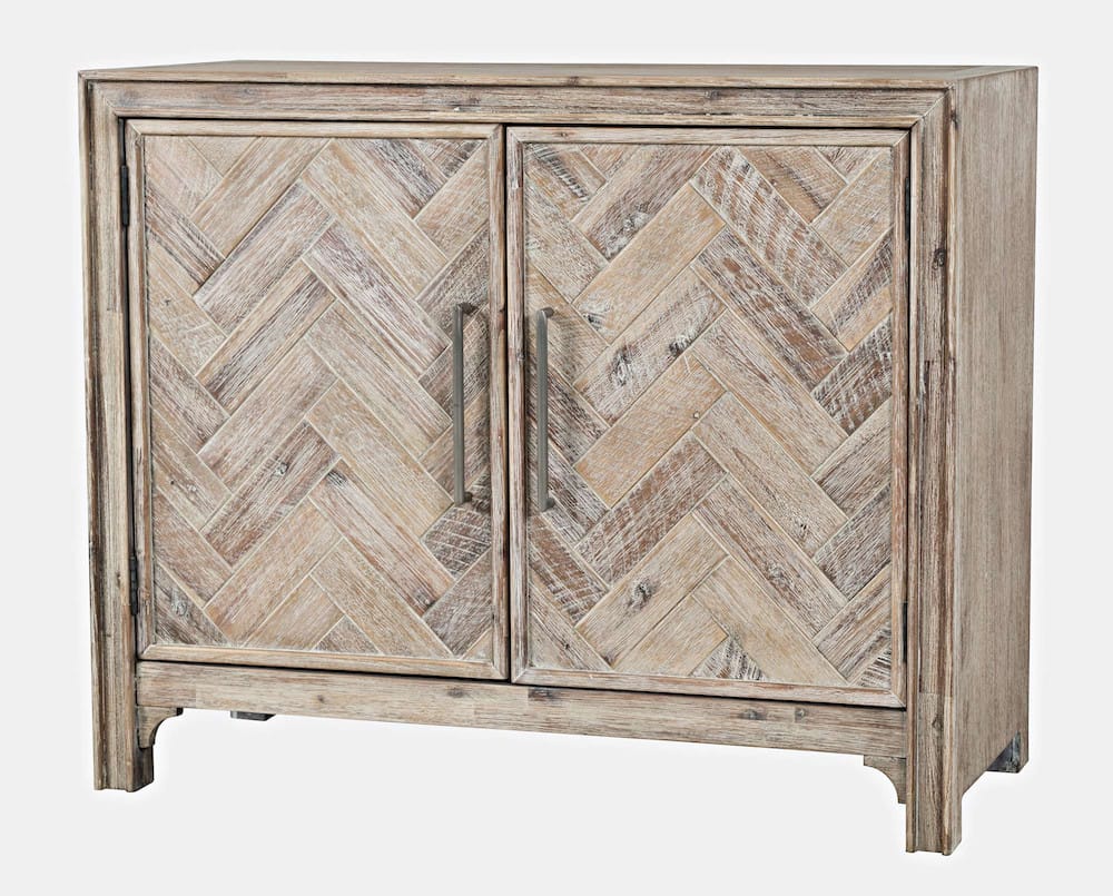 Gramercy Chevron Two Door Accent Chest 2156-40 in Grey Wash