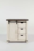 Madison County 32in Barn Door Accent Cabinet 1706-32 in Vintage White