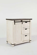 Madison County 32in Barn Door Accent Cabinet 1706-32 in Vintage White