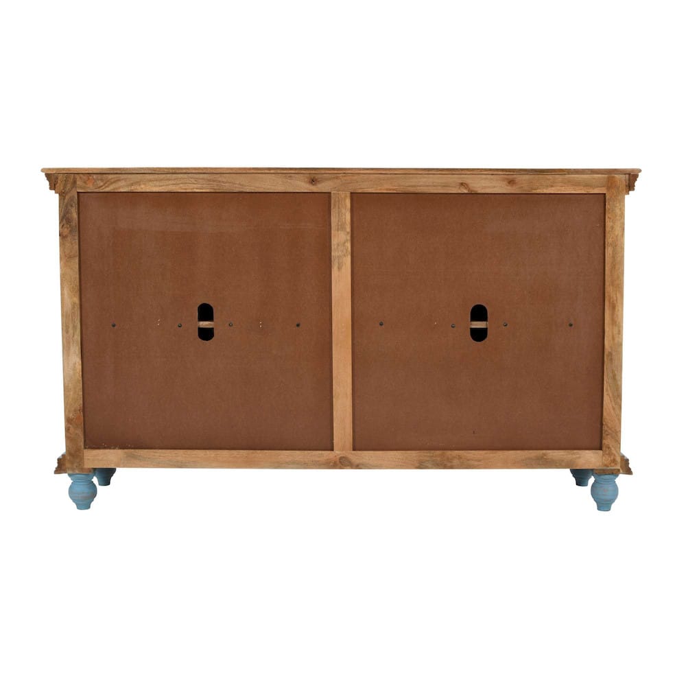 Marchand 71in Solid Wood Sideboard Cabinet 2345-71 in Antique Blue