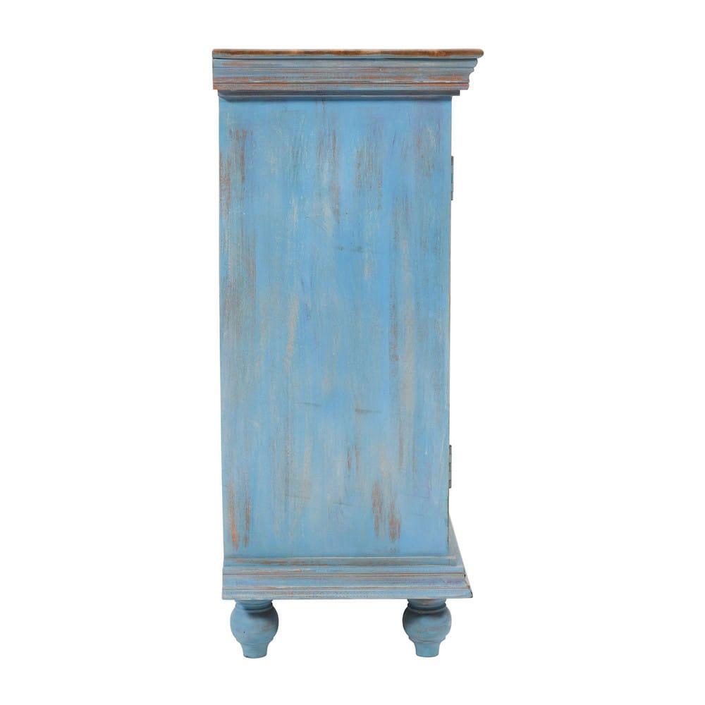 Marchand 71in Solid Wood Sideboard Cabinet 2345-71 in Antique Blue
