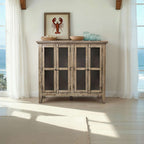 Rustic Shores 48in Coastal Four-Door Accent Cabinet 1620-48 in Watch Hill Brown-Grey