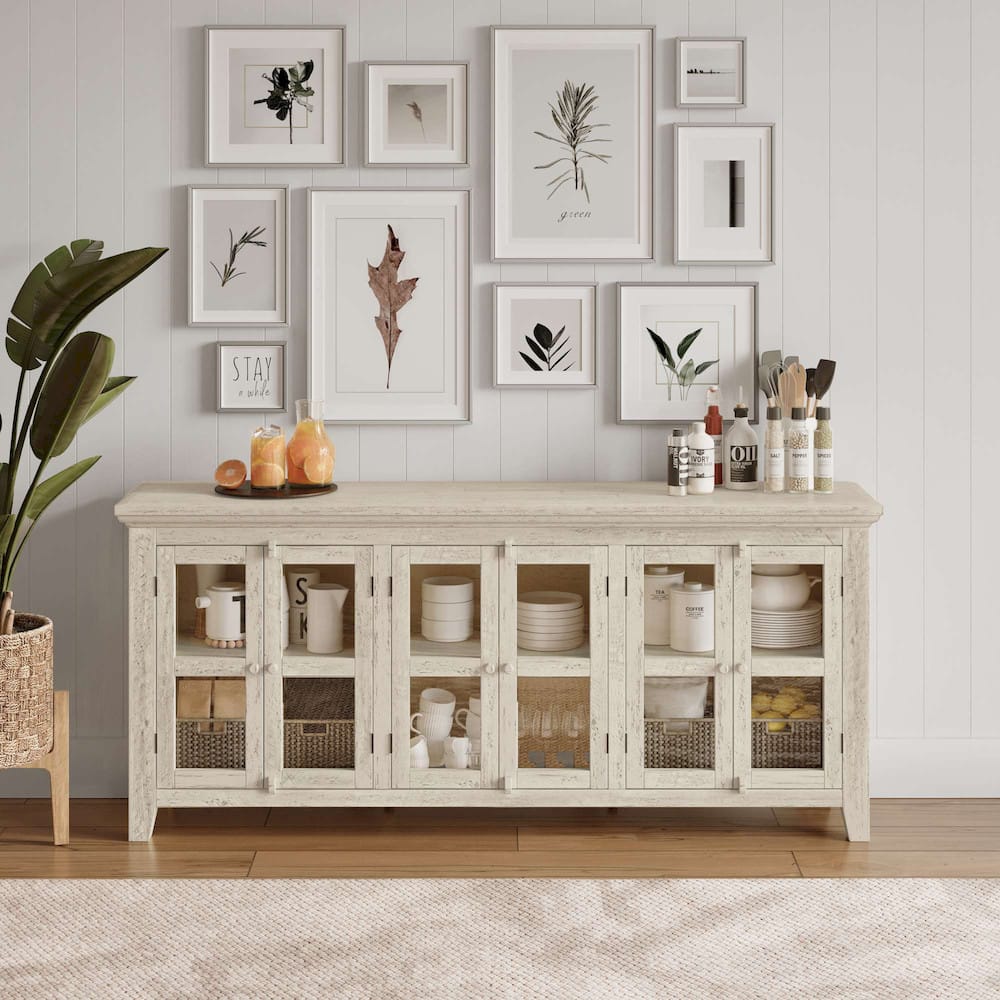 Rustic Shores Sideboard Cabinet 1610-7032 in Scrimshaw Cream