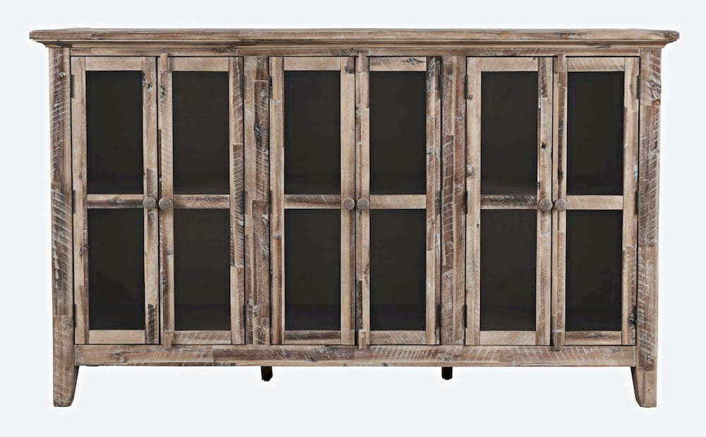Rustic Shores 70in Distressed Accent Cabinet 2125-70 in Grey Wash