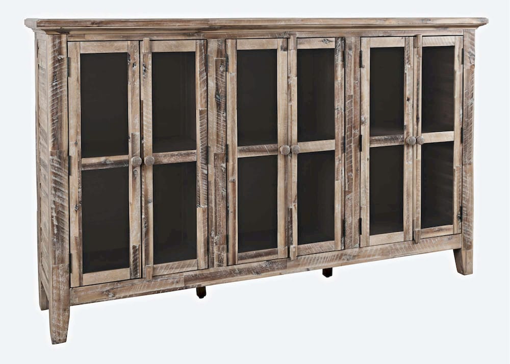 Rustic Shores 70in Distressed Accent Cabinet 2125-70 in Grey Wash