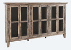 Rustic Shores 70in Distressed Accent Cabinet 2125-70 in Grey Wash