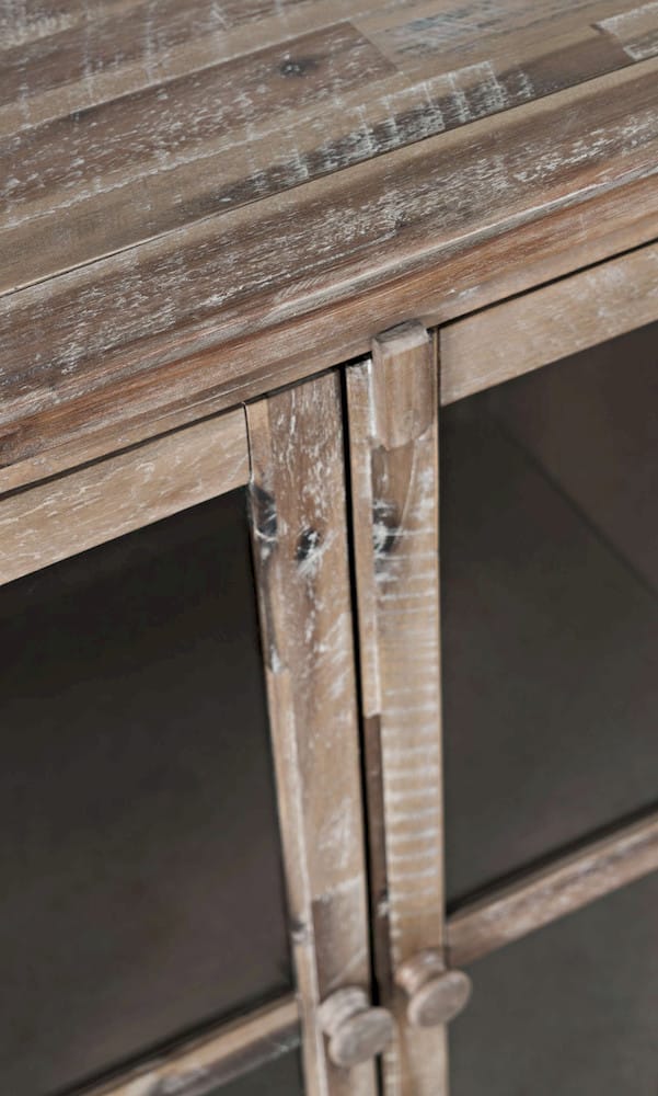 Rustic Shores 70in Distressed Accent Cabinet 2125-70 in Grey Wash