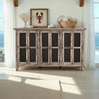 Rustic Shores 70in Distressed Accent Cabinet 2125-70 in Grey Wash