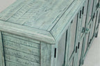 Rustic Shores 70in Accent Cabinet 1615-70 in Surfside Blue