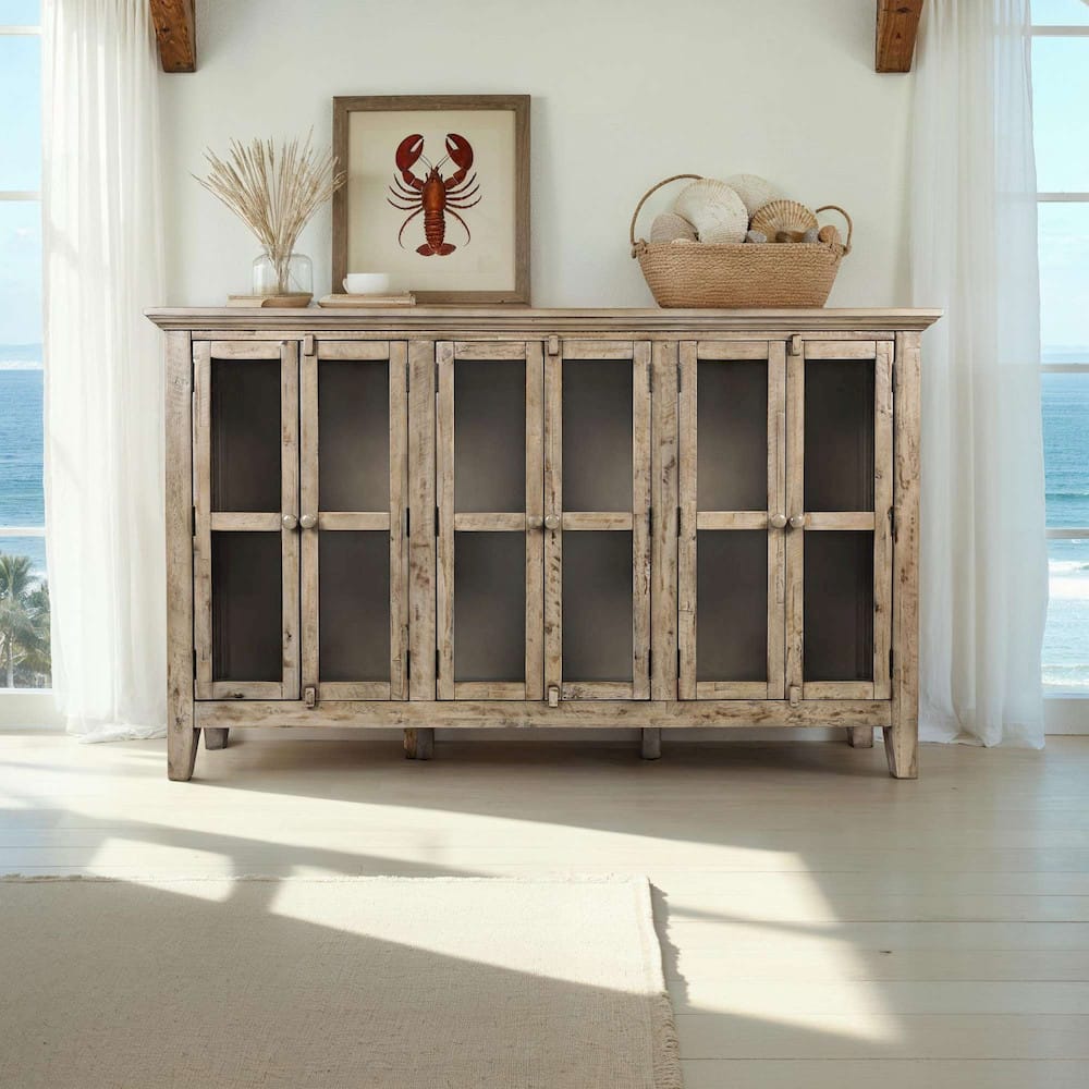 Rustic Shores 70in Accent Cabinet 1620-70 in Watch Hill Brown-Grey