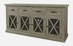 Telluride 70in Sideboard Buffet Server 2231-70 in Driftwood Grey