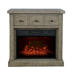 Telluride 32in Electric Fireplace TV Stand Console 2230-FP32 in Driftwood Grey