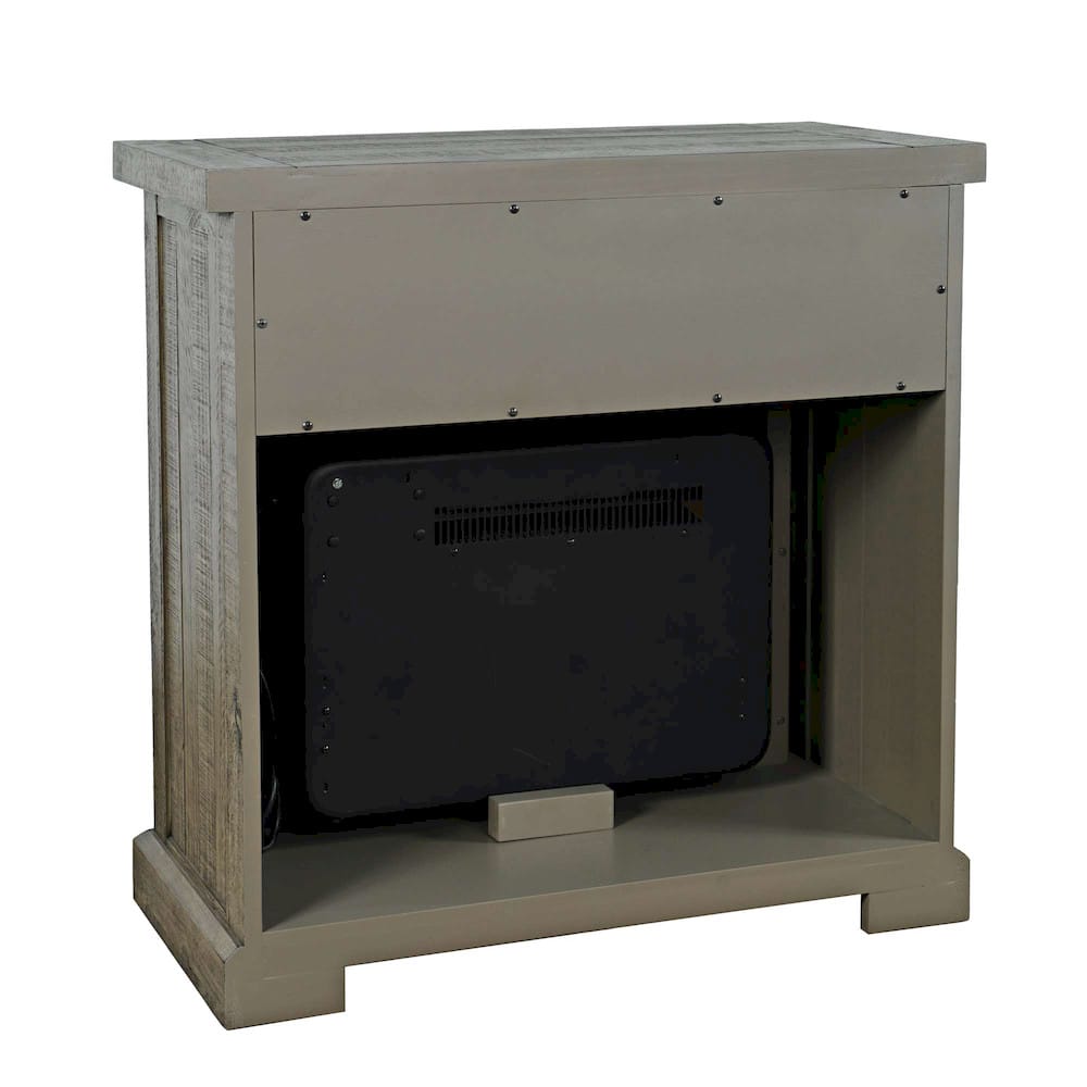 Telluride 32in Electric Fireplace TV Stand Console 2230-FP32 in Driftwood Grey