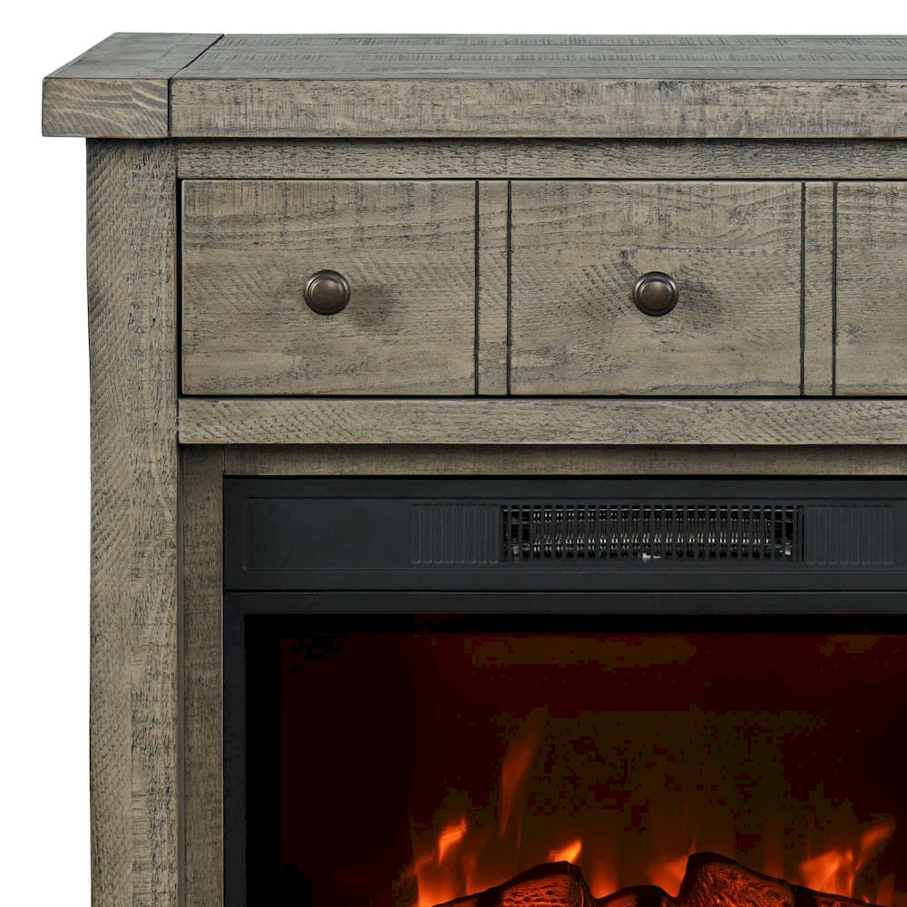 Telluride 32in Electric Fireplace TV Stand Console 2230-FP32 in Driftwood Grey