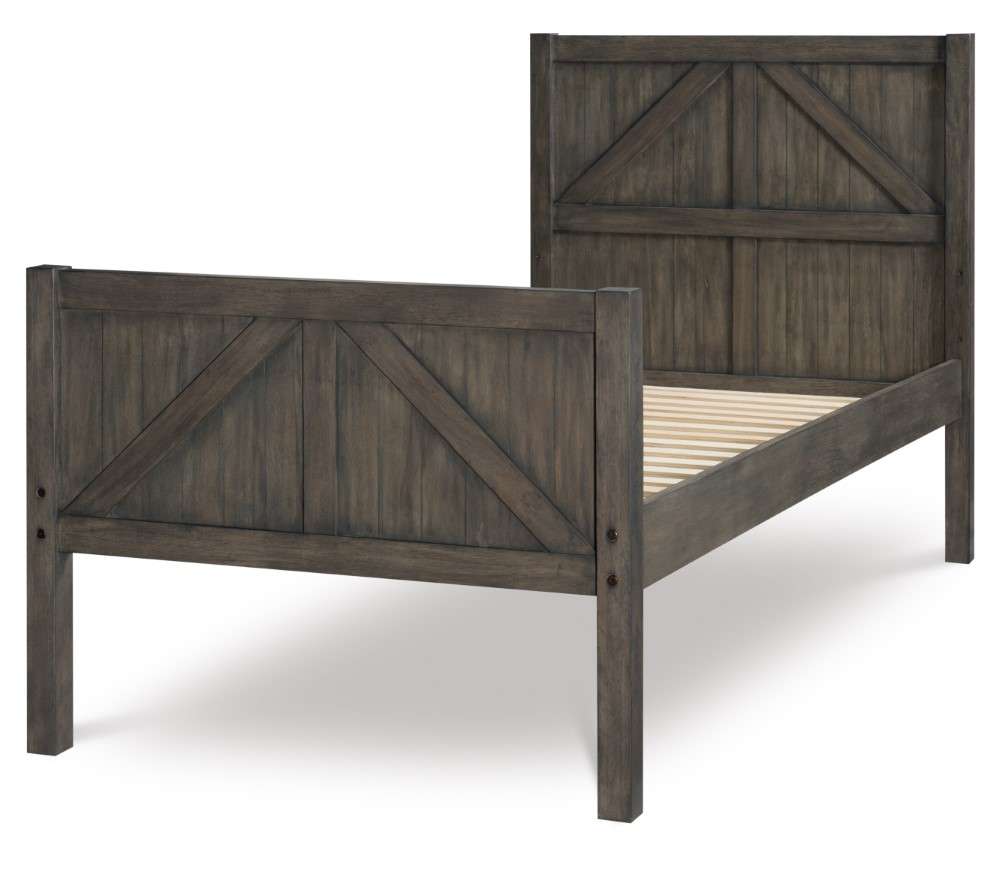 Bunkhouse Complete Twin Mid Loft Bed N8830-8330K in Aged Barnwood
