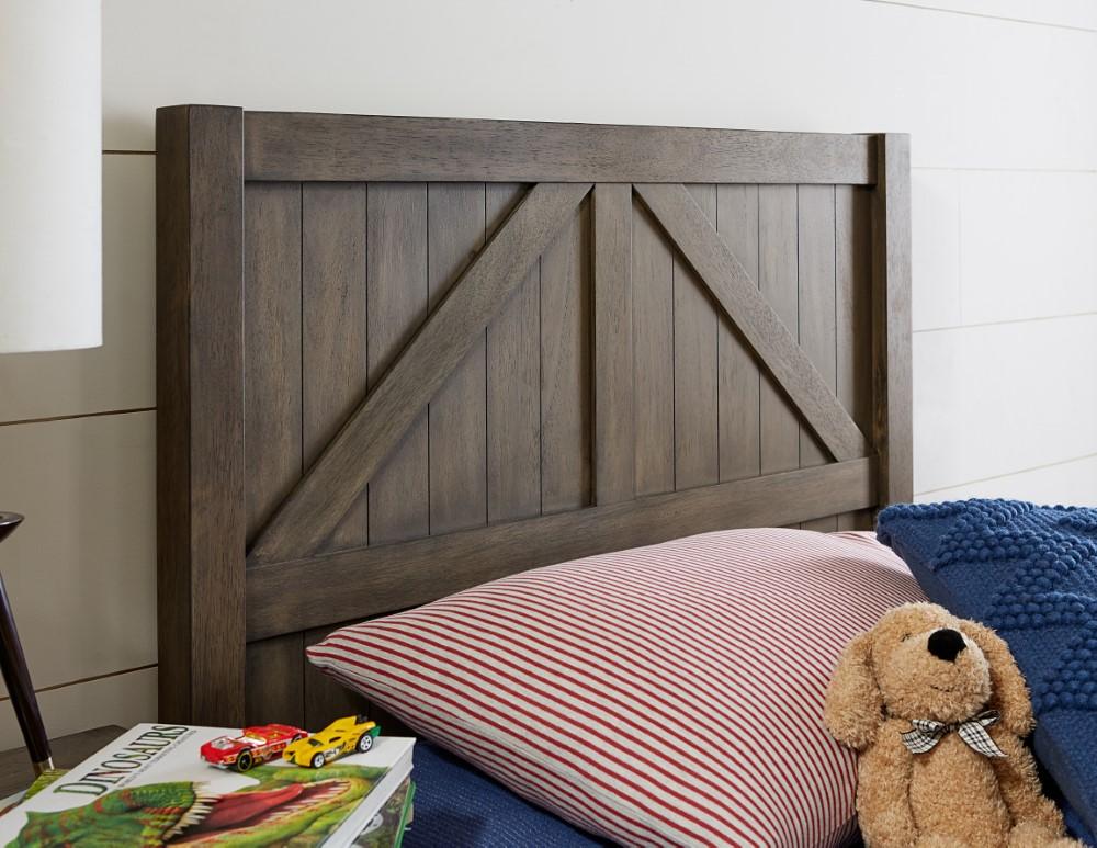 Bunkhouse Complete Twin Mid Loft Bed N8830-8330K in Aged Barnwood