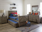 Bunkhouse Complete Twin Mid Loft Bed N8830-8330K in Aged Barnwood