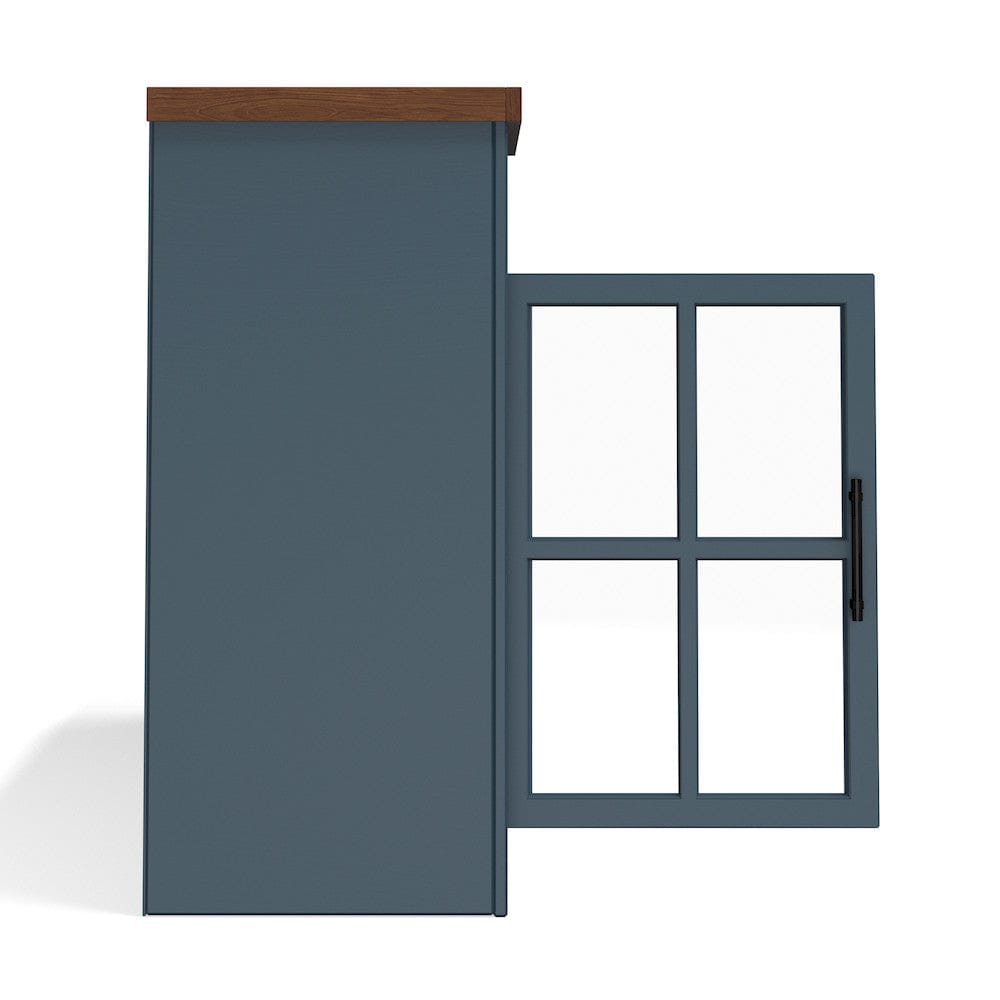 Nantucket 74in Fireplace TV Stand NT5110.BWK in Blue Denim and Whiskey Finish