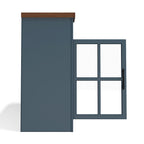 Nantucket 74in Fireplace TV Stand NT5110.BWK in Blue Denim and Whiskey Finish