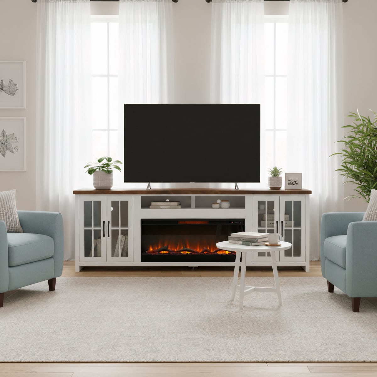 Hampton 97in Fireplace TV Stand HT5410.BJW